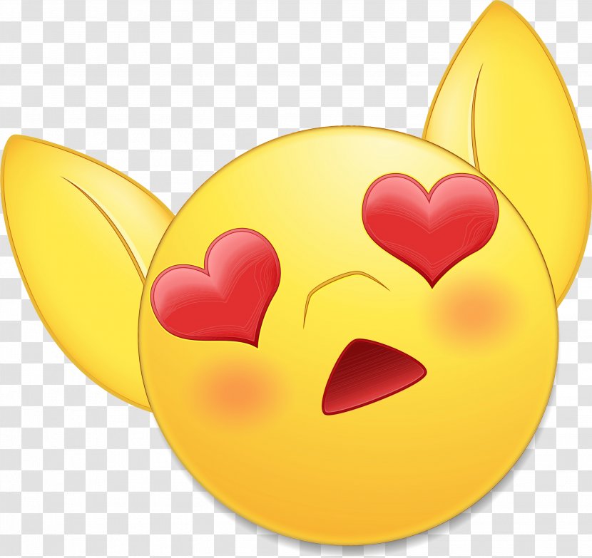 Background Heart Emoji - Yellow - Smile Love Transparent PNG