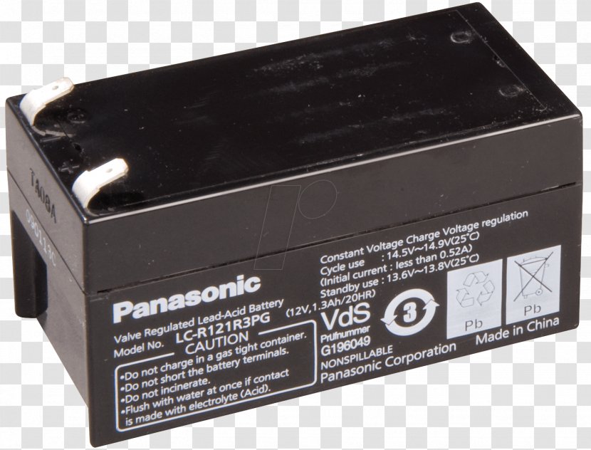 Battery Charger Lead–acid Rechargeable VRLA - Panasonic Transparent PNG