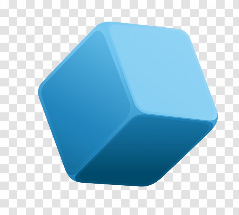 Blue Turquoise Angle - Azure - Cube Transparent PNG