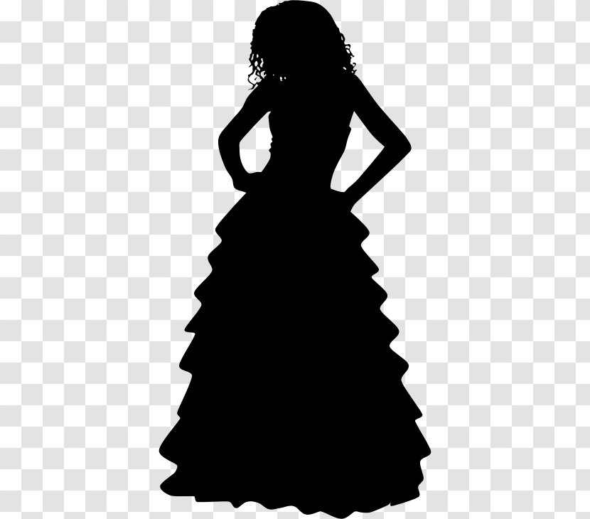 Evening Gown Dress Silhouette Ball - Flower - Woman Silouhette Transparent PNG