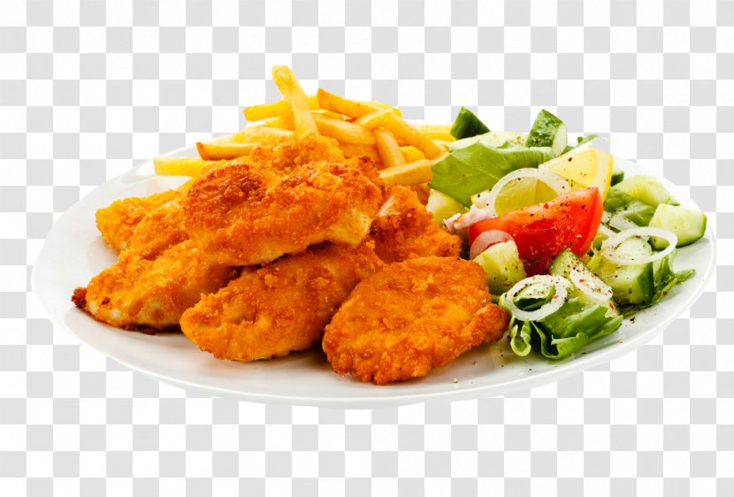 Fast Food Chicken Nugget French Fries Fried - Cooking - Chicken, With Tomato And Vegetables Transparent PNG