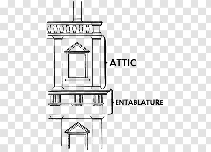Architecture Attic Style Cornice Facade Building - Frieze Transparent PNG