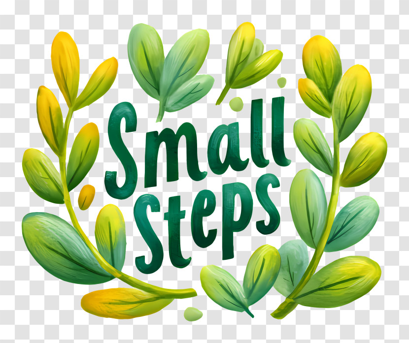 Green 'Small Steps' Leafy Logo Transparent PNG