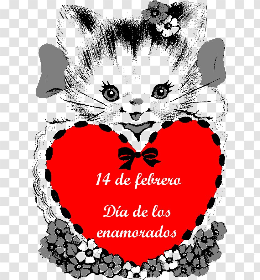 Kitten Whiskers Cat Valentine's Day Heart - Watercolor - Days Transparent PNG