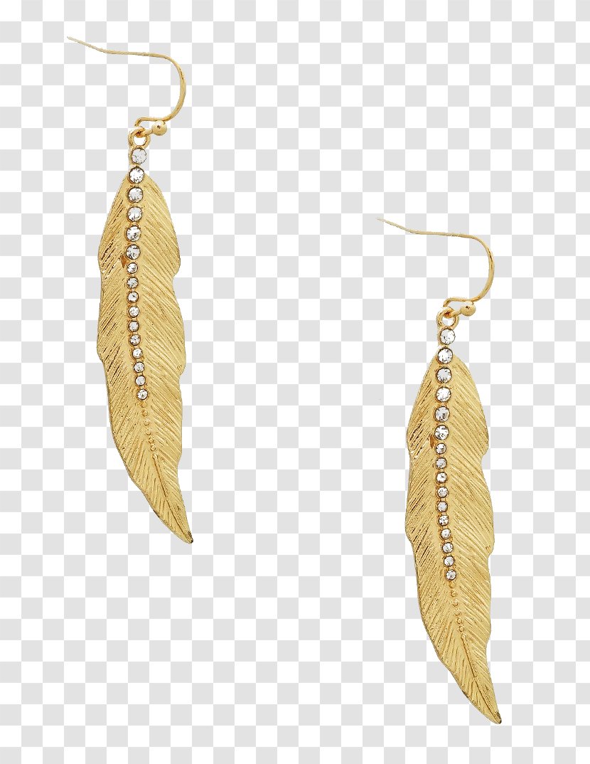Earring Gold Silver Fringe Tassel - Leaf Transparent PNG