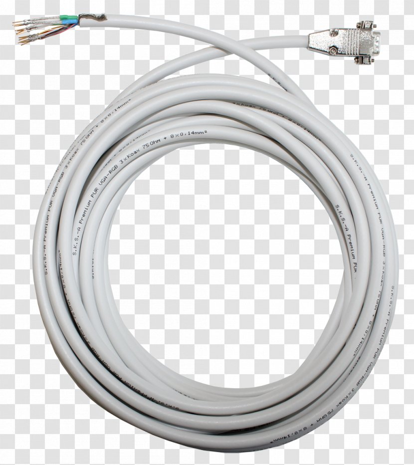 Coaxial Cable Graphics Cards & Video Adapters VGA Connector Wire Electrical - Networking Cables - Kabel Transparent PNG