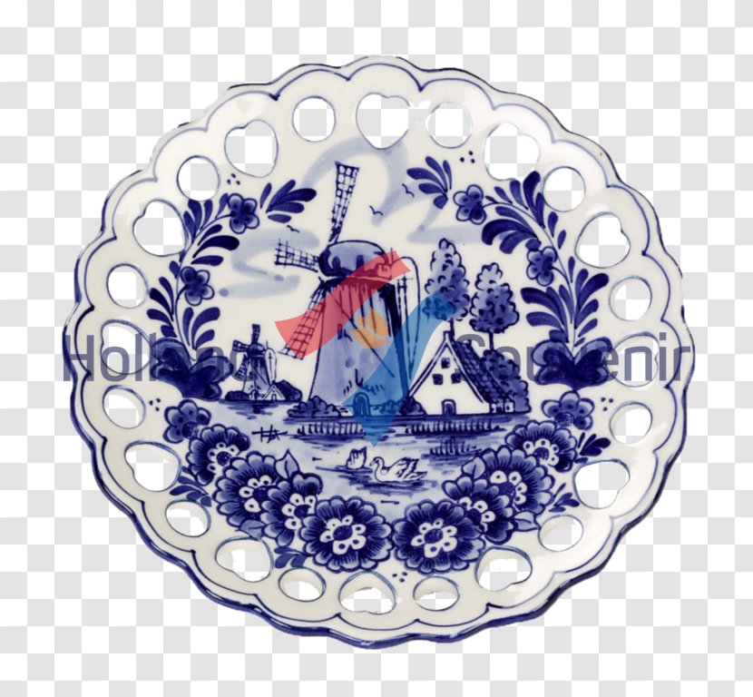 Delftware Plate Saucer Blue And White Pottery - Tableware Transparent PNG