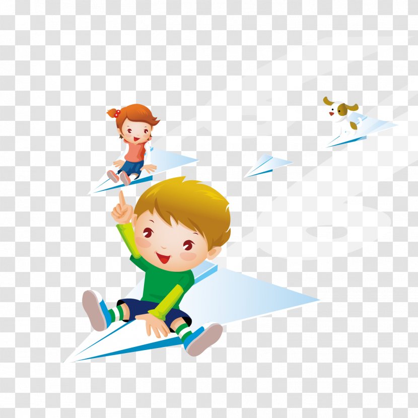 Airplane Paper Plane Royalty-free Clip Art - Stock Photography - Happy Children Flying Aircraft Transparent PNG