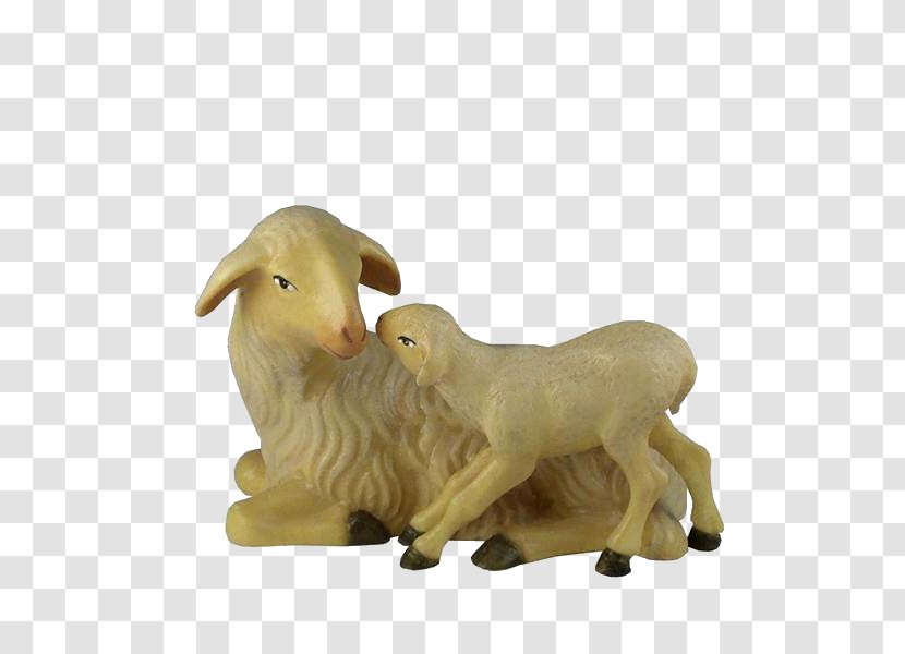 Sheep Goat Wood Nativity Scene Ornatis - Horn Transparent PNG