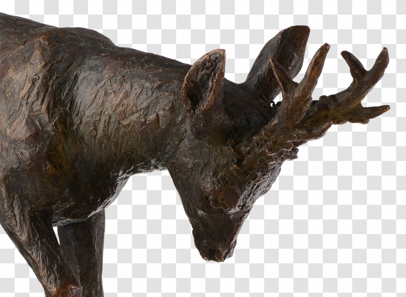 Bronze Sculpture Deer Moose - Antler - Fegender Transparent PNG