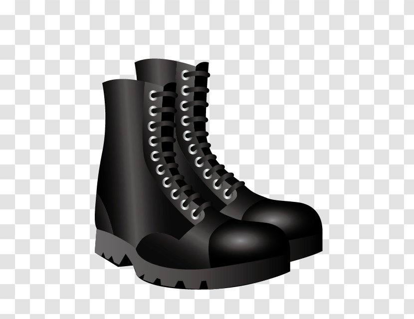 Boot Icon - Vector Black Boots Transparent PNG