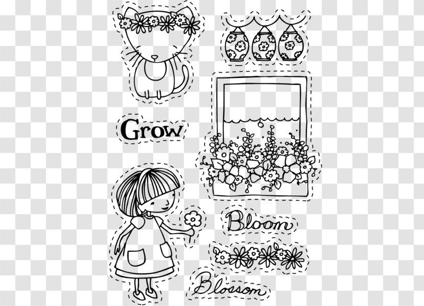 Paper Postage Stamps Craft Visual Arts - Cartoon - Garden Party Transparent PNG