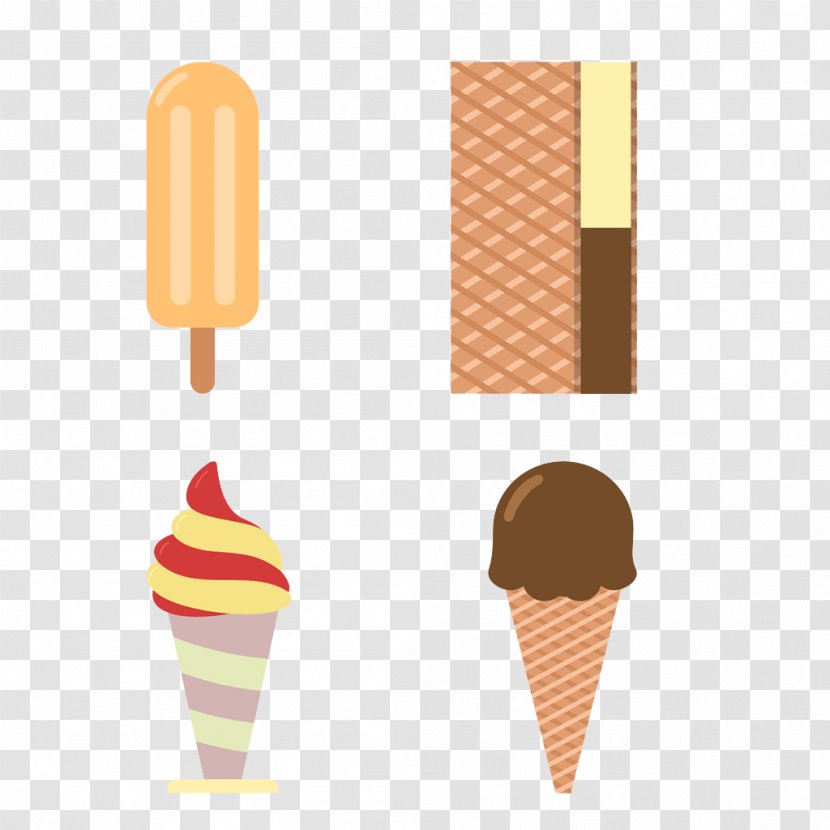 Ice Cream Cone Strawberry - Cartoon Version Of Transparent PNG