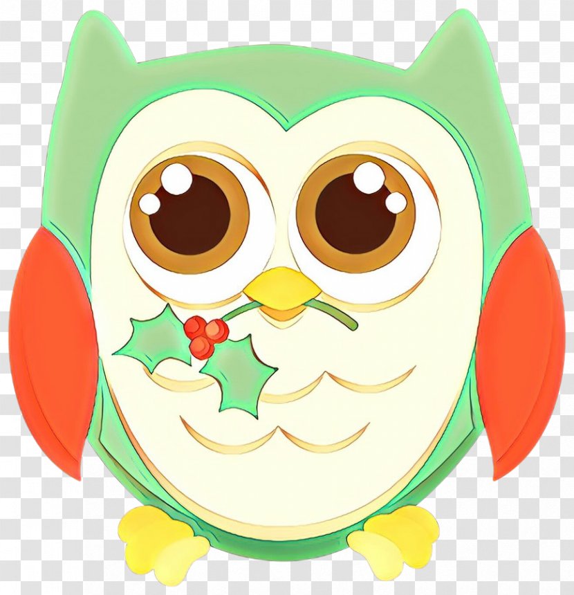 Owl Cartoon Green Bird Of Prey Transparent PNG