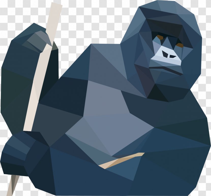Gorilla Low Poly Mobile Phones Clip Art - Harambe - Grasshopper Transparent PNG
