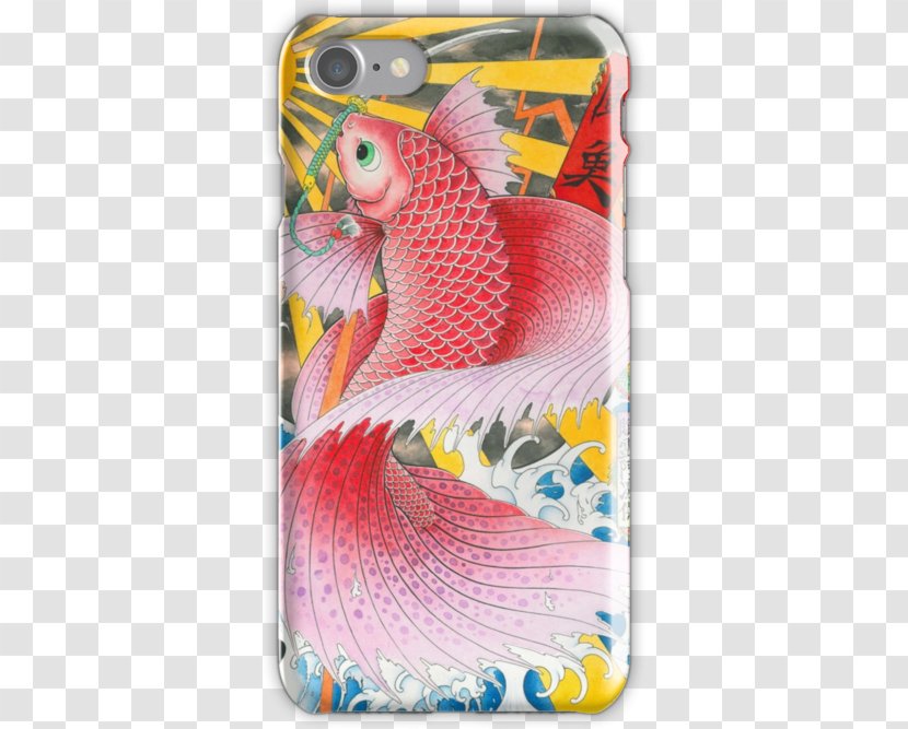 Apple IPhone 8 Plus Siamese Fighting Fish Ukiyo-e 5 Japan - Iphone Transparent PNG