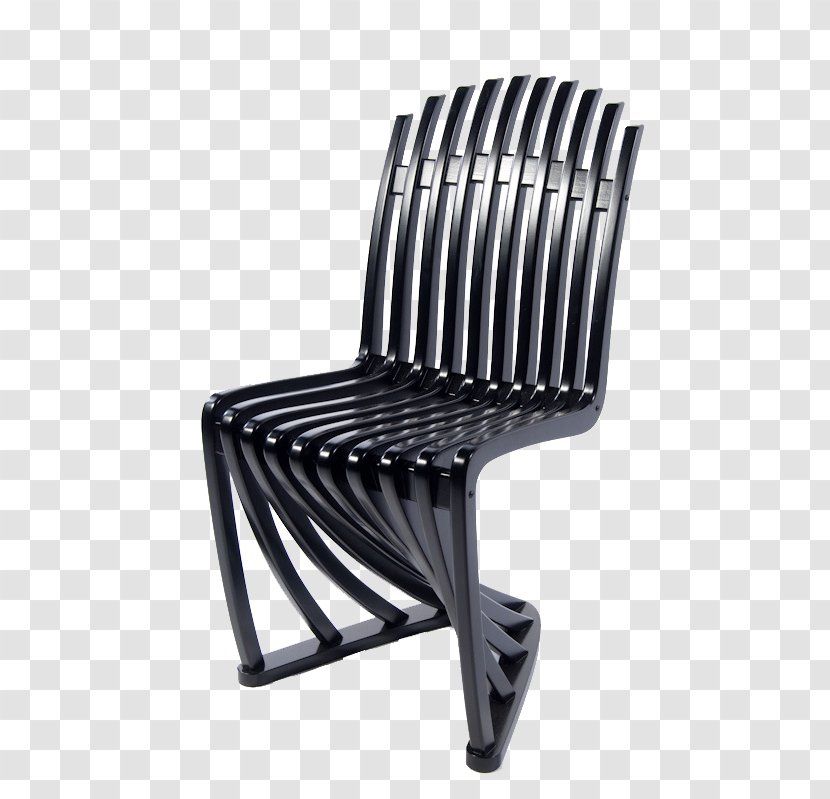 Panton Chair Table Furniture Bench - Creative Black Streamlined Transparent PNG