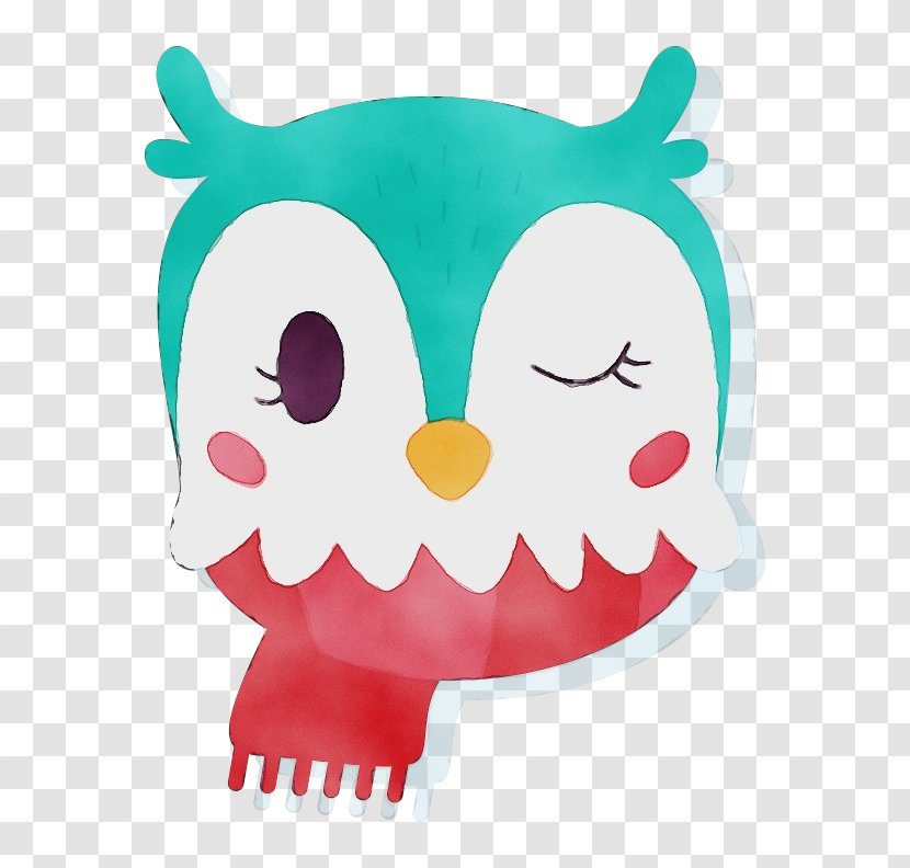 Pink Cartoon Owl Bird Of Prey - Watercolor - Smile Transparent PNG