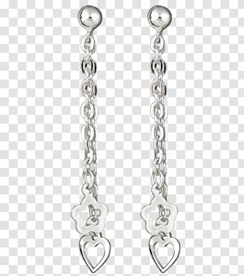 Earring Jewellery Clothing Accessories Silver Chain - Platinum Transparent PNG