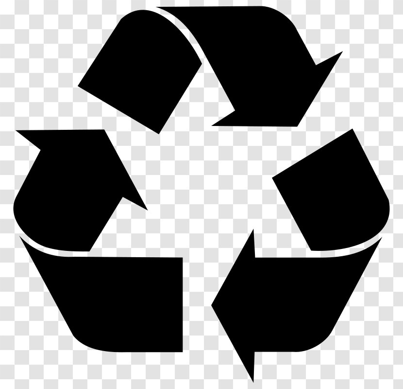 Recycling Symbol Rubbish Bins & Waste Paper Baskets - Black And White Transparent PNG