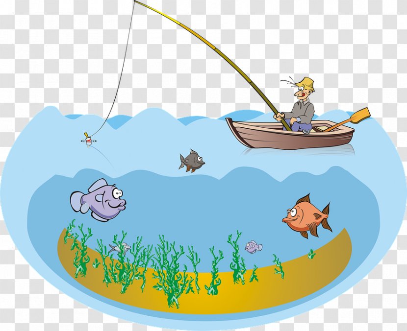 Fishing Koi Carp Fisherman - Cartoon Transparent PNG