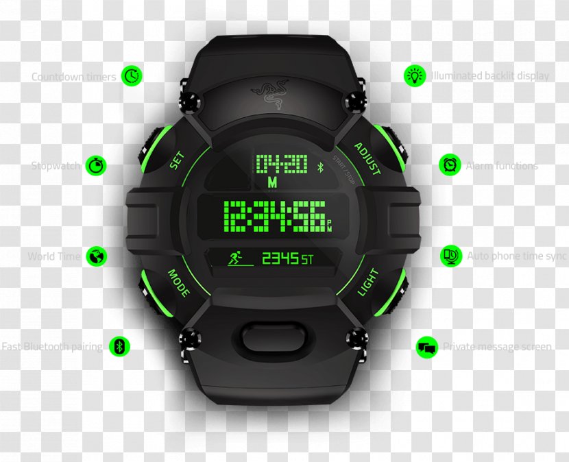 Razer Nabu Watch Forged Edition Black Malaysia Smartwatch Wearable Technology - Strap Transparent PNG
