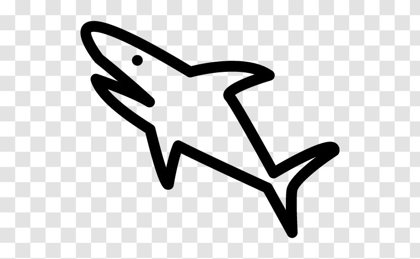 Hammerhead Shark Clip Art - Black And White - Sharks Transparent PNG