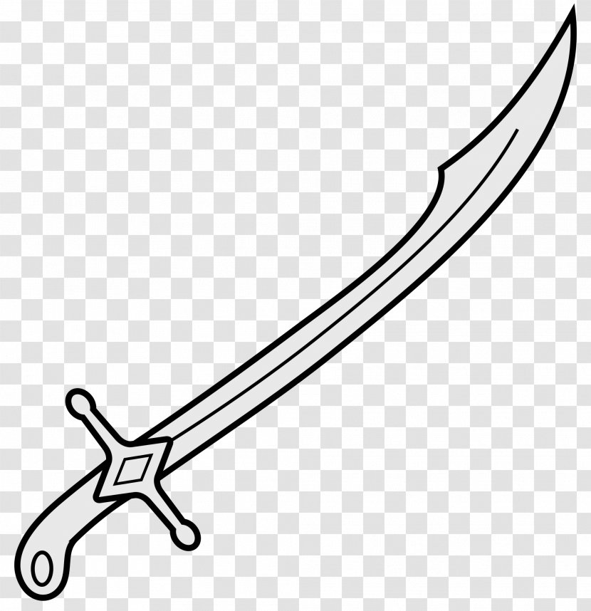 Sabre Heraldry Sword Drawing Clip Art - Cold Weapon Transparent PNG