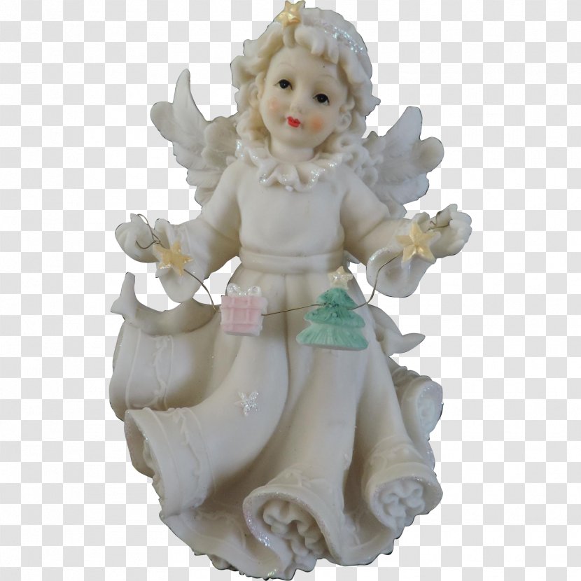 Christmas Ornament Figurine Angel M - Porcelain Transparent PNG