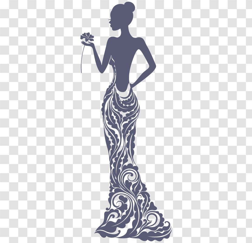 Dress Silhouette Drawing Evening Gown - Arm Transparent PNG
