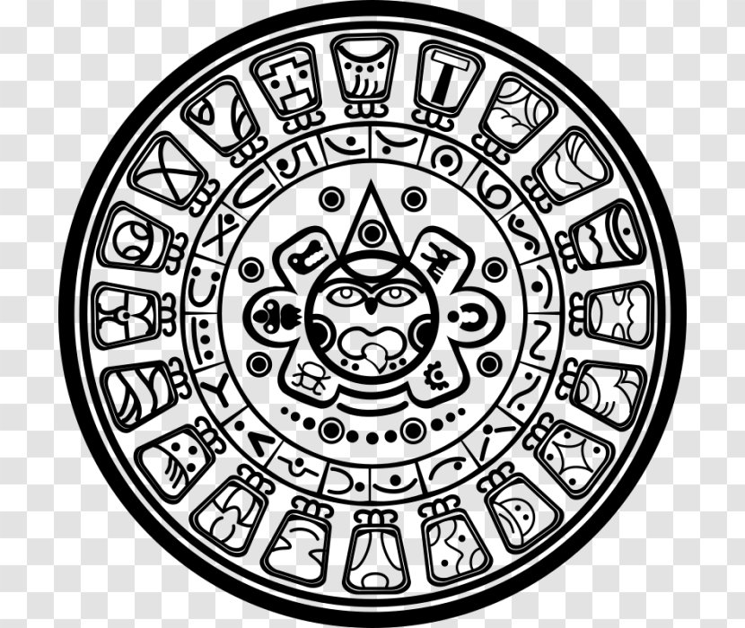 Maya Civilization Mayan Calendar Script Aztec Peoples - Black And White - Time Transparent PNG