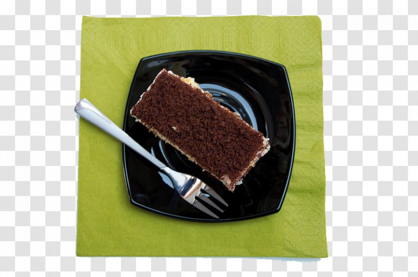 Chocolate Cake Tiramisu Napkin - Plate - And Fork Transparent PNG