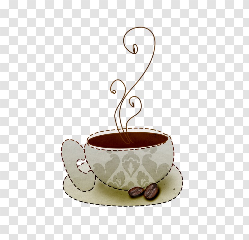 Coffee Cup Paper Cafe Sticker - Creative Cartoon Transparent PNG