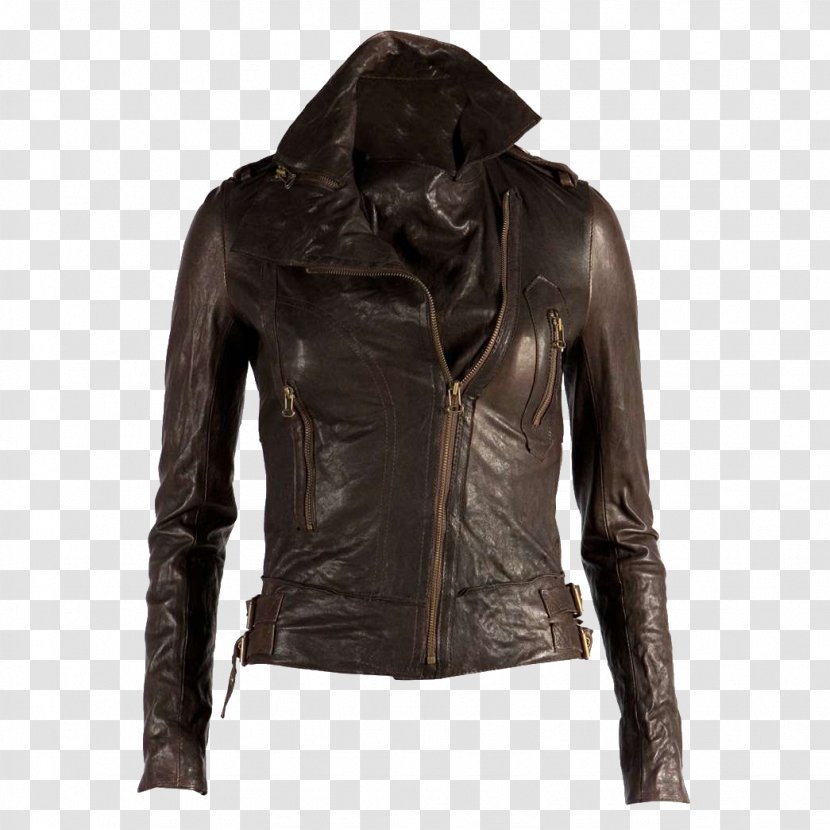 Leather Jacket Coat Clothing - Material - Image Transparent PNG