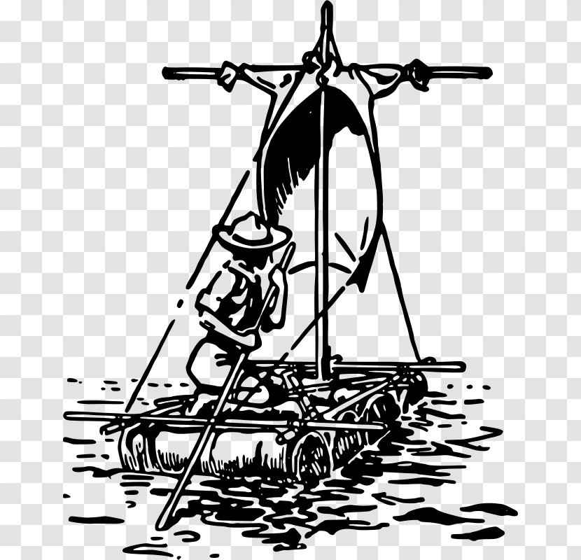 Pioneering Scouting Clip Art - Canoe - Black And White Transparent PNG