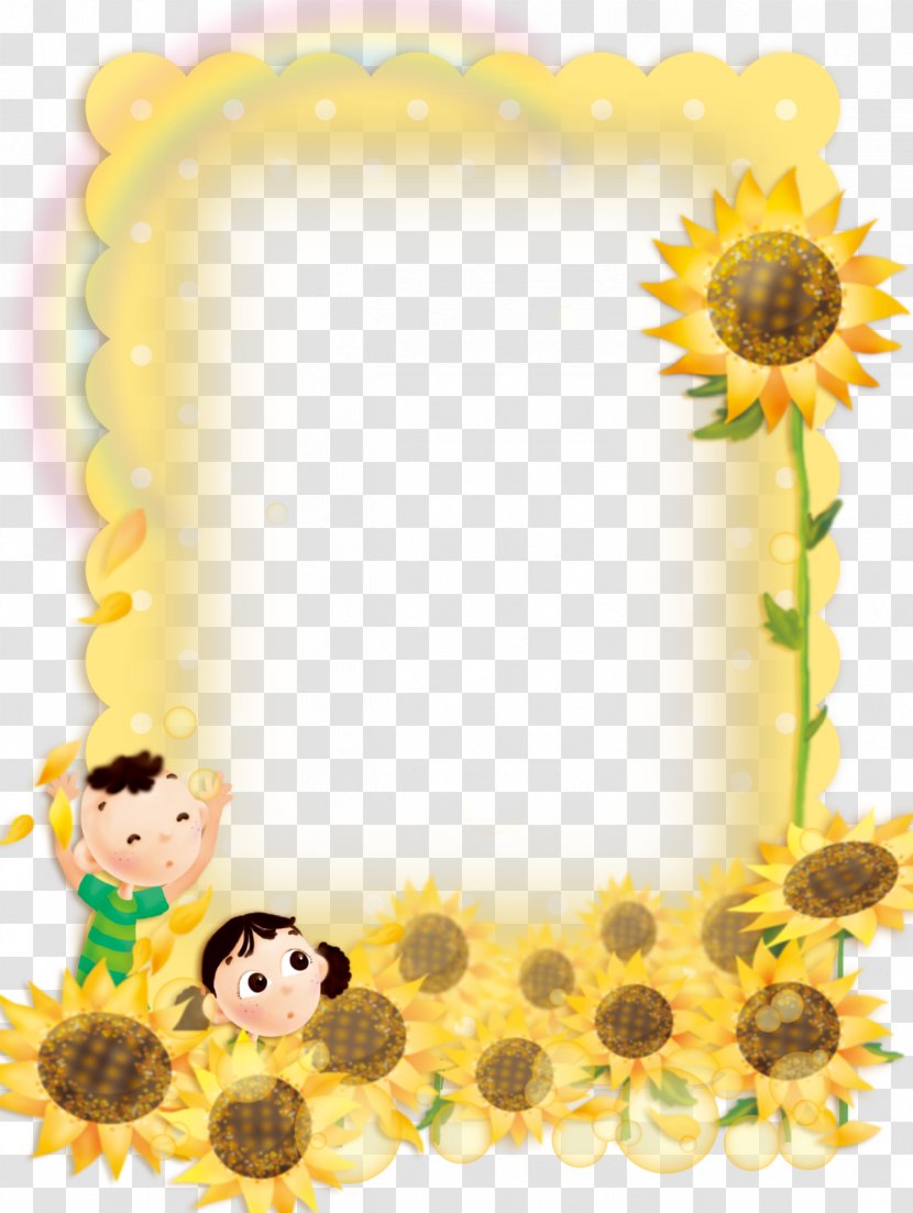 Picture Frame - Flower - Cute Child Sunflower Border Background Transparent PNG