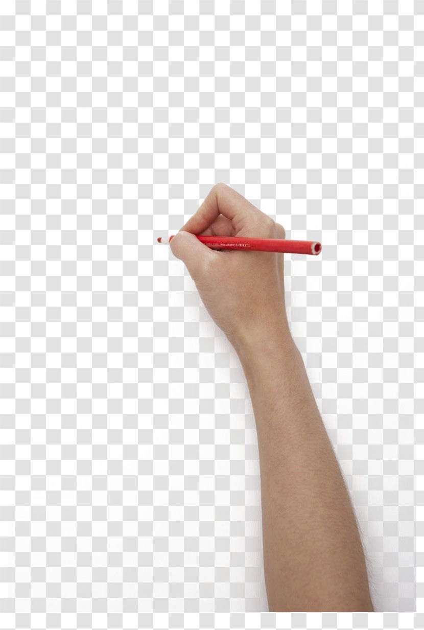 Handwriting Pencil - Holding A Red To Write Transparent PNG