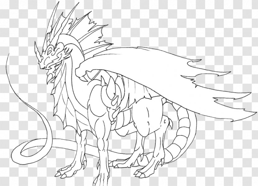 Line Art Drawing Dragon Sketch - Fictional Character Transparent PNG