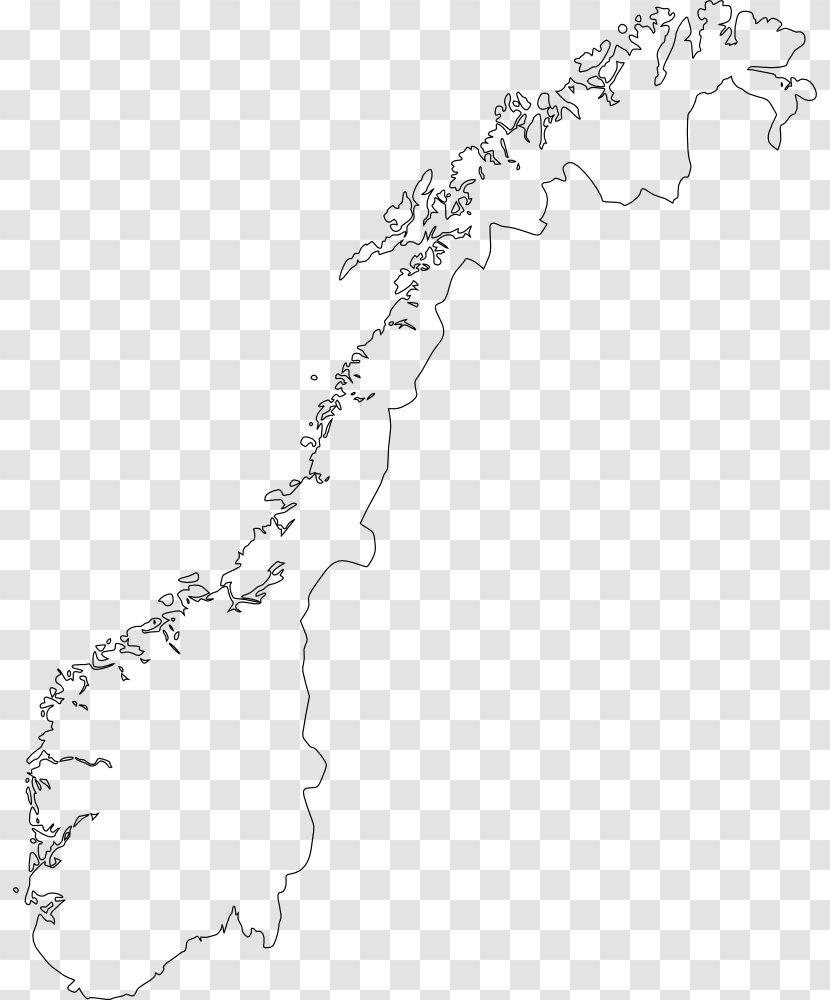 Norway Drawing Blank Map - Line Art - Exquisite Graphics Painting Transparent PNG