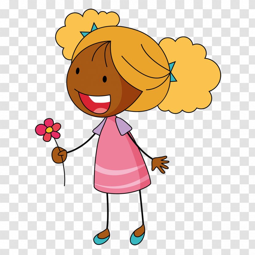 Girl Cartoon - Happy - Pleased Transparent PNG