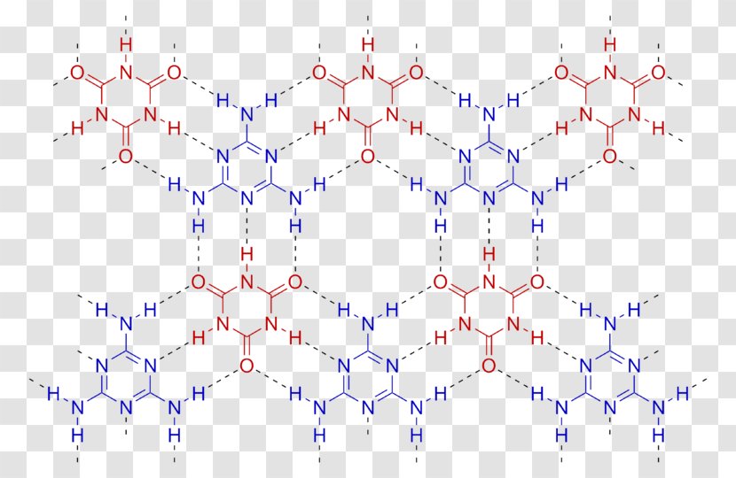 Melamine Cyanurate Cyanuric Acid Hydrogen Bond Crystal Transparent PNG