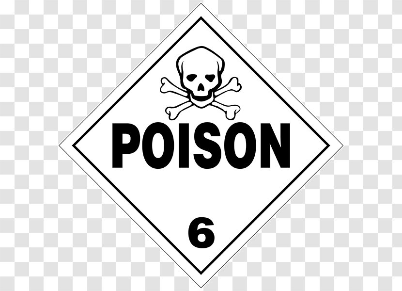 Dangerous Goods Placard HAZMAT Class 6 Toxic And Infectious Substances Poison Toxicity - Logo - Hazmat 2 Gases Transparent PNG