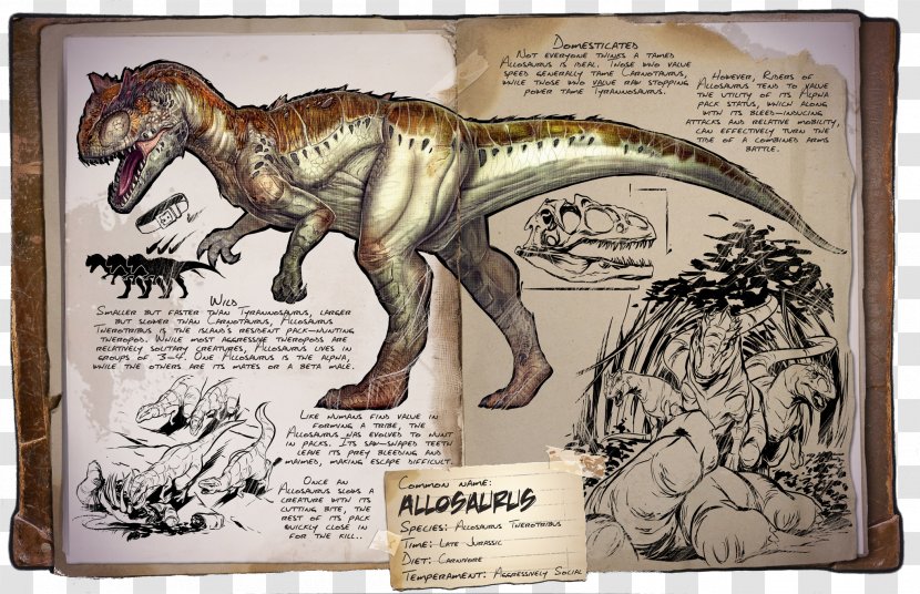 Allosaurus ARK: Primitive+ Carnotaurus Dilophosaurus Tyrannosaurus - Dinosaur - Creatures Transparent PNG