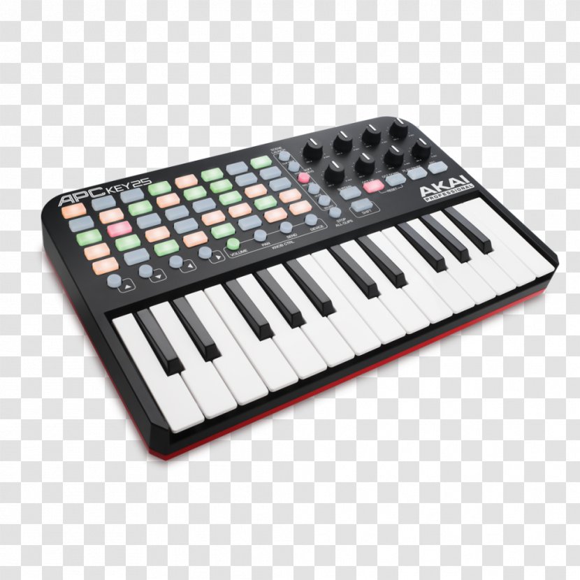 Computer Keyboard Akai Professional APC Key 25 Ableton Live MIDI Controllers - Frame - Musical Instruments Transparent PNG