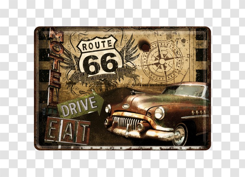 U.S. Route 66 In Arizona Vintage US Numbered Highways Retro Style - Nostalgia - Old Highway Transparent PNG
