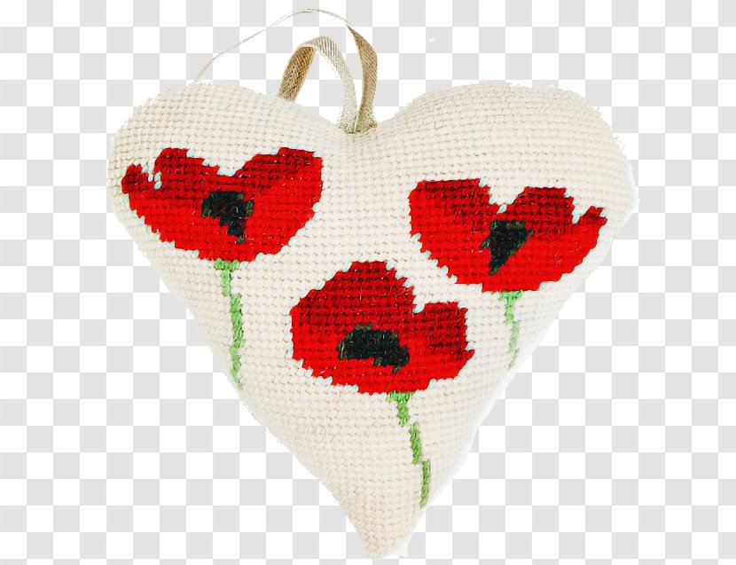 Embroidery Cross-stitch Heart Textile Craft - Plant - Love Coquelicot Transparent PNG