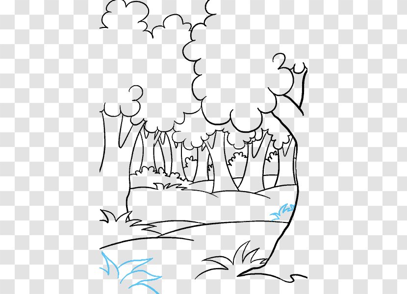 Line Art Drawing Cartoon How To Draw Trees Forest Transparent PNG