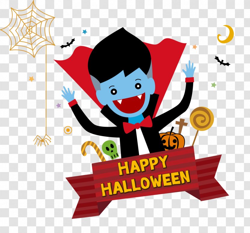 Halloween Logo Vampire - Vecteur Transparent PNG