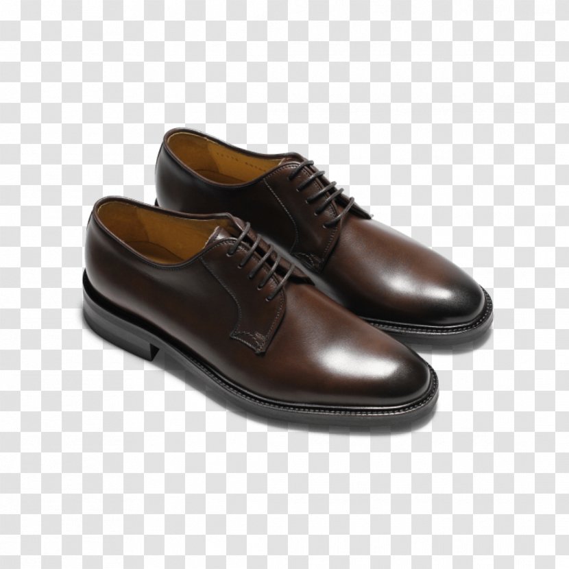 Oxford Shoe Leather Derby Brogue - Brown Transparent PNG