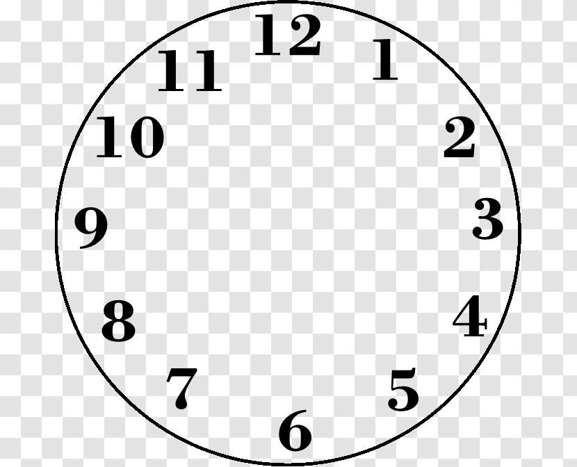 Clock Face Digital Clip Art - Black And White - Blank Cliparts Transparent PNG
